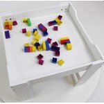 Masuta Pastel White 3 in 1 cu tabla de scris si spatii de stocare - MDF Liberty House